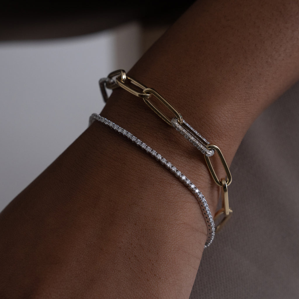 Paperclip Diamond Bracelet - Aspen Factor